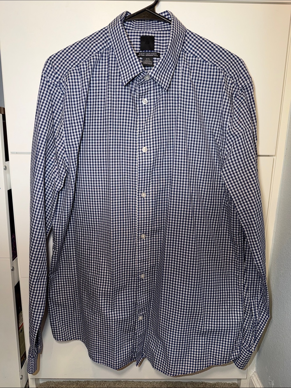 Blue Gingham Button-Down Shirt